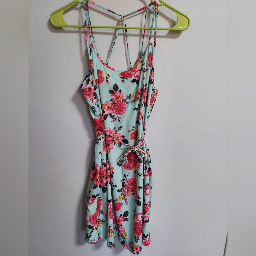 Jac Vanek Floral Dress with Pink and Black Accents